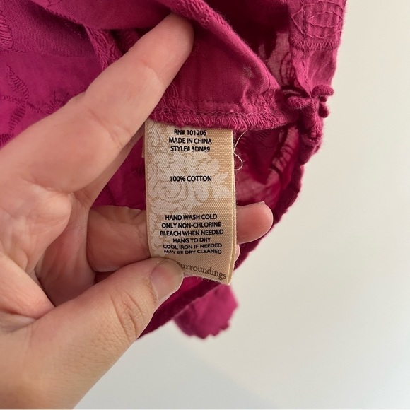 SOFT SURROUNDINGS Sunny day Blouse top MAGENTA PINK Size Small Petite - Picture 6 of 8